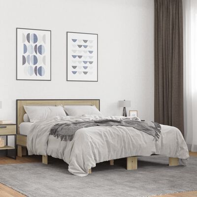 vidaXL Bed Frame without Mattress Sonoma Oak 120x200 cm