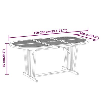 vidaXL 7 Piece Garden Dining Set Solid Wood Eucalyptus