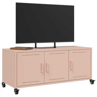 vidaXL TV Cabinet Pink 100.5x39x43.5 cm Steel