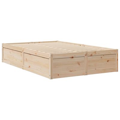 vidaXL Bed Frame without Mattress 120x190 cm Small Double Solid Wood Pine