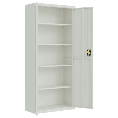 vidaXL File Cabinet Light Grey 90x40x240 cm Steel