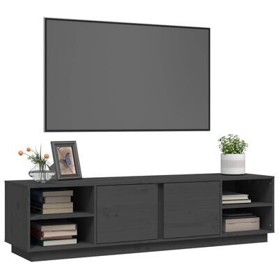 vidaXL TV Cabinet Grey 156x40x40 cm Solid Wood Pine