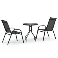 vidaXL 3 Piece Garden Bistro Set Black