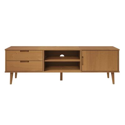 vidaXL TV Cabinet MOLDE Brown 158x40x49 cm Solid Wood Pine