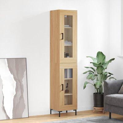 vidaXL Highboard Sonoma Oak 34.5x34x180 cm Engineered Wood