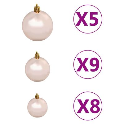 vidaXL Artificial Pre-lit Christmas Tree with Ball Set Silver 180 cm PET