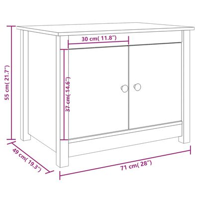 vidaXL Coffee Table Grey 71x49x55 cm Solid Wood Pine