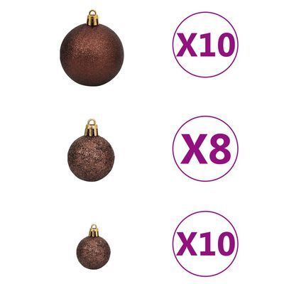 vidaXL Artificial Pre-lit Christmas Tree with Ball Set Pink 240 cm PVC