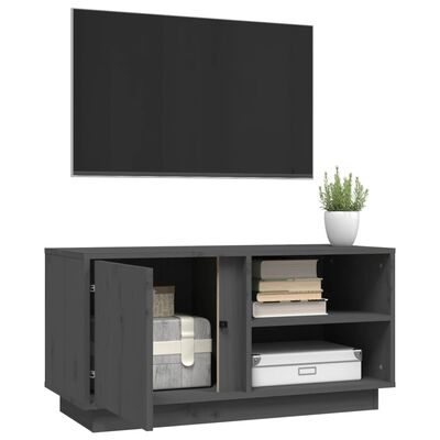 vidaXL TV Cabinet Grey 80x35x40.5 cm Solid Wood Pine