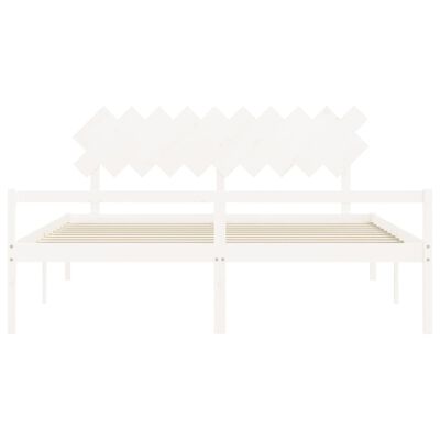 vidaXL Senior Bed without Mattress White 200x200 cm Solid Wood