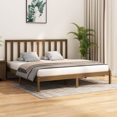 vidaXL Bed Frame without Mattress Honey Brown Solid Wood Pine 200x200 cm