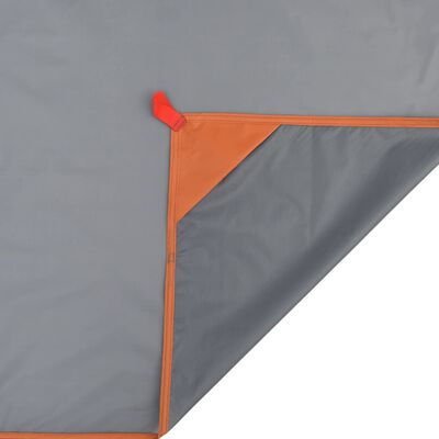 vidaXL Picnic Blanket with Pegs Grey and Orange 205x155 cm