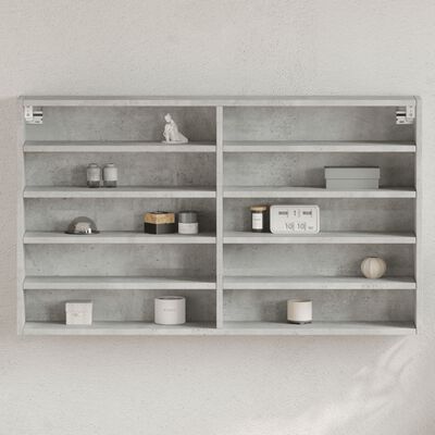 vidaXL Vitrine Cabinet Concrete Grey 100x15x58 cm Engineered Wood