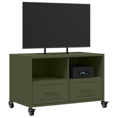 vidaXL TV Cabinet Olive Green 68x39x43.5 cm Steel