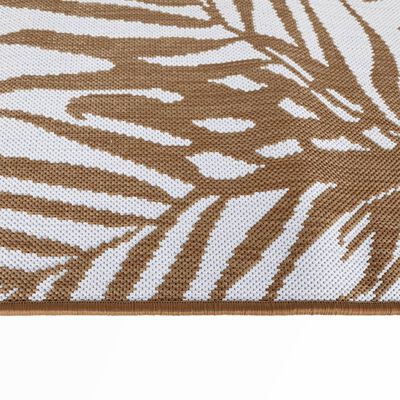 vidaXL Outdoor Rug Brown and White 80x150 cm Reversible Design