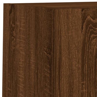 vidaXL 4 Piece TV Wall Cabinets with LED Lights Brown Oak