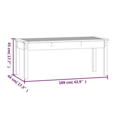 vidaXL Garden Bench 109x44x45 cm Solid Wood Douglas