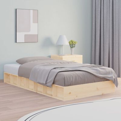 vidaXL Bed Frame without Mattress 75x190 cm Small Single Solid Wood