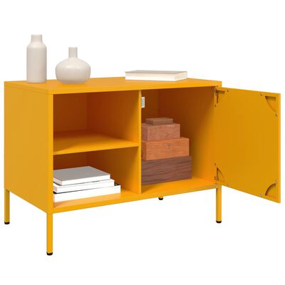 vidaXL TV Cabinet Mustard Yellow 68x39x50.5 cm Steel