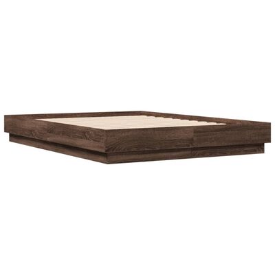 vidaXL Bed Frame without Mattress Brown Oak 140x190 cm