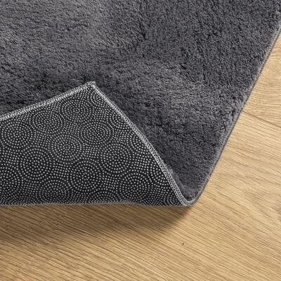 vidaXL Rug HUARTE Short Pile Soft and Washable Anthracite 80x200 cm