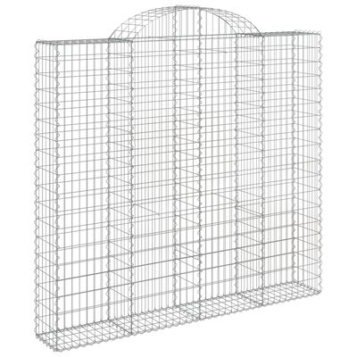 vidaXL Arched Gabion Baskets 2 pcs 200x50x180/200 cm Galvanised Iron