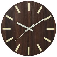 vidaXL Wall Clock with Luminous Scales and Pointers Brown Ø30 cm