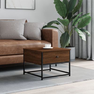 vidaXL Coffee Table Brown Oak 51x51x40 cm Engineered Wood