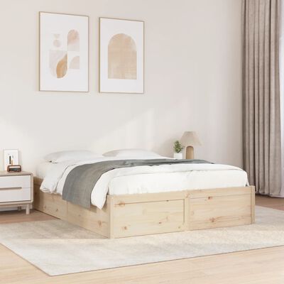 vidaXL Bed Frame without Mattress 140x190 cm Solid Wood Pine