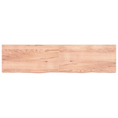 vidaXL Wall Shelf Light Brown 200x50x(2-6) cm Treated Solid Wood Oak
