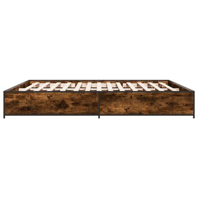 vidaXL Bed Frame without Mattress Smoked Oak 180x200 cm Super King