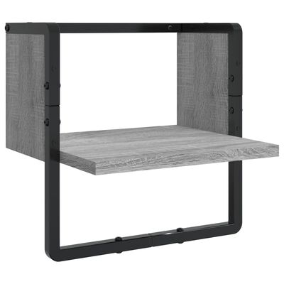 vidaXL 6 Piece Wall Shelf Set with Bars Grey Sonoma Engineered Wood