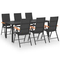 vidaXL 7 Piece Garden Dining Set Black and Brown