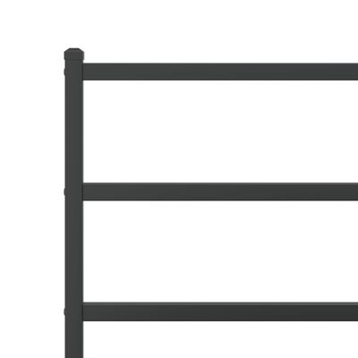 vidaXL Metal Bed Frame without Mattress with Headboard Black 100x190 cm