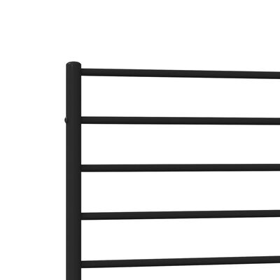 vidaXL Metal Bed Frame without Mattress with Headboard Black 107x203 cm