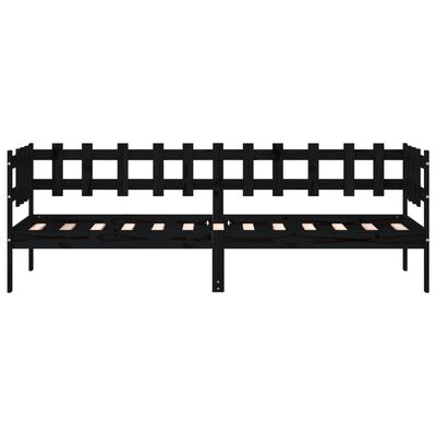 vidaXL Day Bed without Mattress Black 90x200 cm Solid Wood Pine