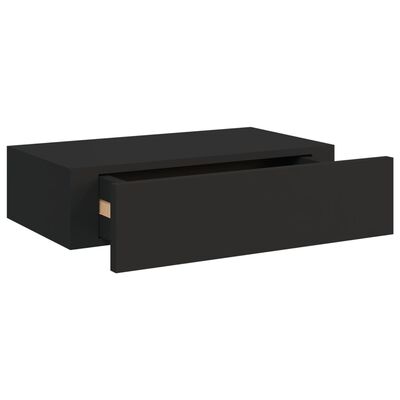 vidaXL Wall-mounted Drawer Shelf Black 40x23.5x10cm MDF