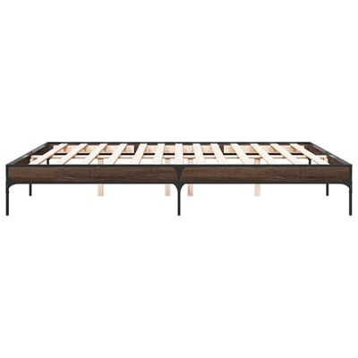 vidaXL Bed Frame without Mattress Brown Oak 200x200 cm