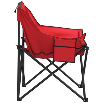 vidaXL Camping Chairs with Pocket Foldable 2 pcs Red