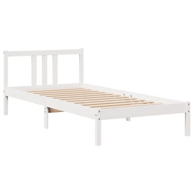 vidaXL Bed Frame with Headboard without Mattress White 100x200 cm