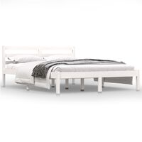 vidaXL Bed Frame without Mattress Solid Wood Pine 140x190 cm White