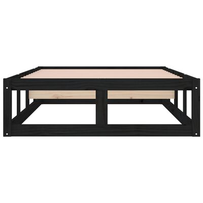 vidaXL Bed Frame without Mattress Black 90x200 cm Solid Wood