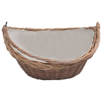 vidaXL Firewood Basket with Handle 57x46.5x52 cm Brown Willow