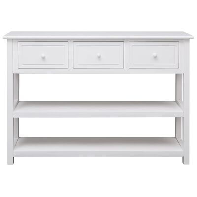 vidaXL Sideboard White 108x30x76 cm Solid Wood Paulownia