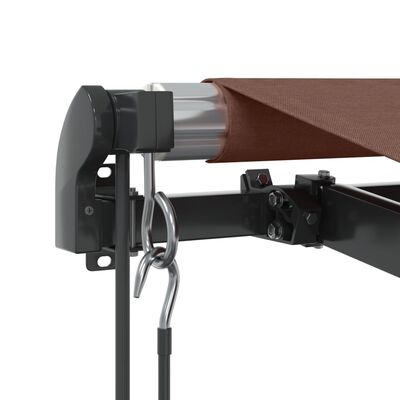 vidaXL Automatic Retractable Awning with LEDs Brown 500x300 cm