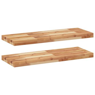 vidaXL Floating Shelves 2 pcs 80x30x4 cm Oil Finished Solid Wood Acacia