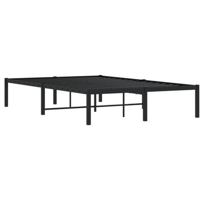 vidaXL Metal Bed Frame without Mattress Black 120x200 cm