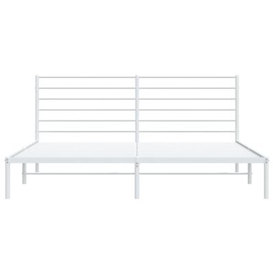 vidaXL Metal Bed Frame without Mattress with Headboard White 200x200 cm