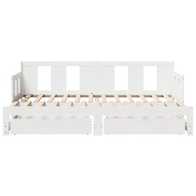 vidaXL Daybed with Trundle and Drawers without Mattress White 80x200 cm