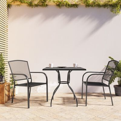 vidaXL 3 Piece Garden Dining Set Anthracite Steel